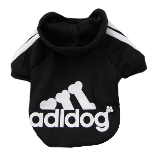 Adidog dog Adidas fleece sweatshirt jacket for dogs black