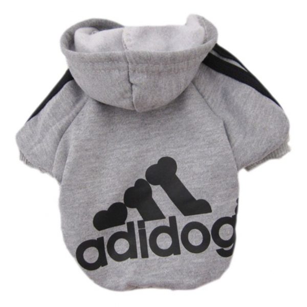 Adidas sweatshirt fleece jacket for dogs or cats gray