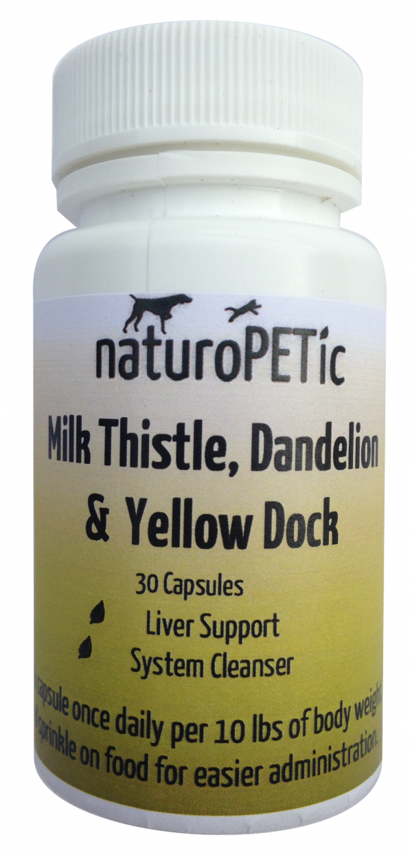 Milk thistle, dandelion, yellow dock and beet root supplement for liver support